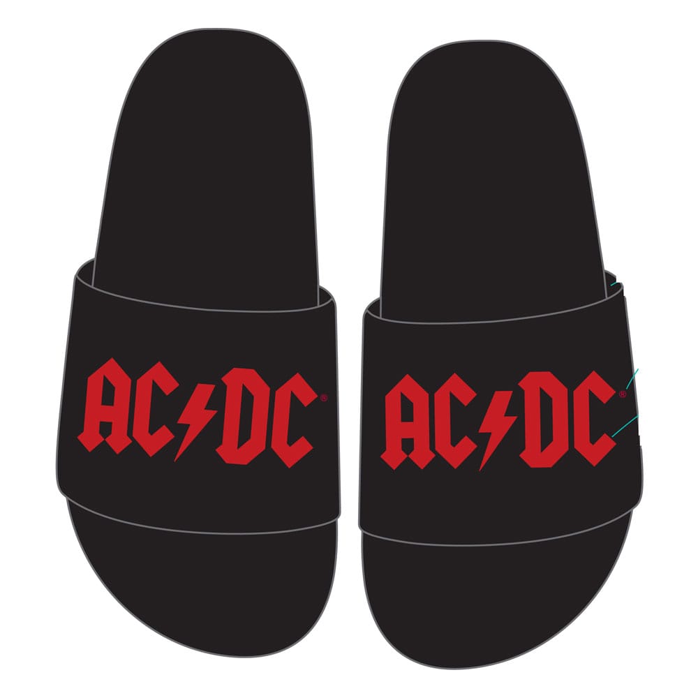 High - Quality Officially Licensed AC/DC Branded Slippers in Size M