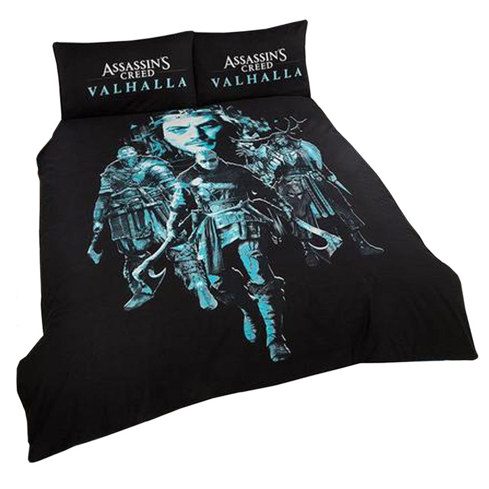 Assassin's Creed Valhalla Double Bed Duvet Set with Game Characters Design