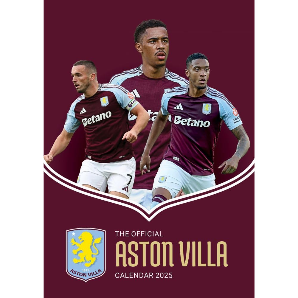 2025 Aston Villa Football Club Official A3 Wall Calendar