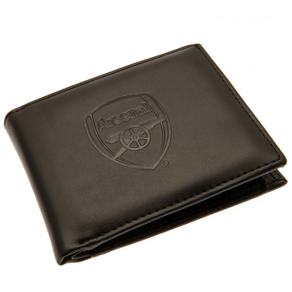 Arsenal Football Club Embossed Black PU Leather Wallet for Fans