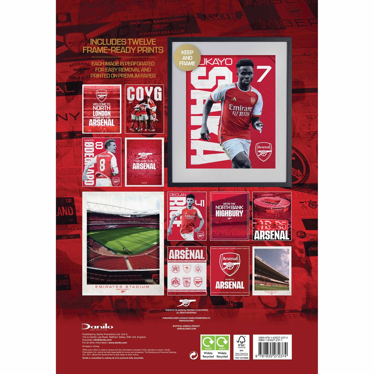 2025 Arsenal FC Premium Collectors Edition Deluxe Calendar