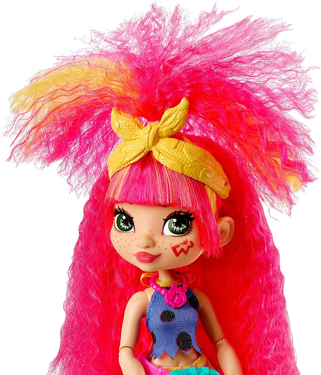 Cave Club's Emberly Doll with Neon - Hair and Dinosaur Companion