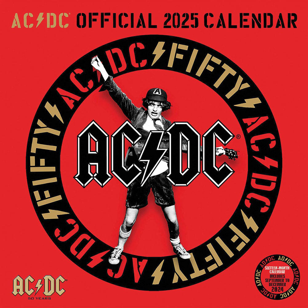 2025 AC/DC Square Wall Calendar with Action Scenes