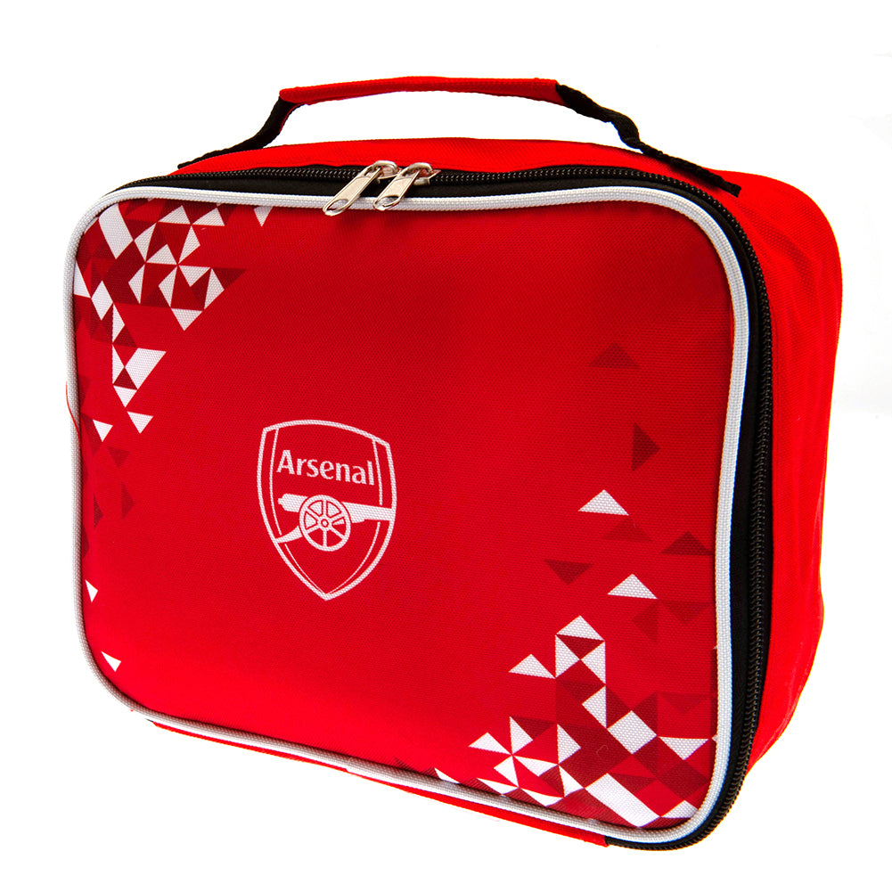 Arsenal FC Polyester Lunch Bag with White Club Crest and Double Zippers