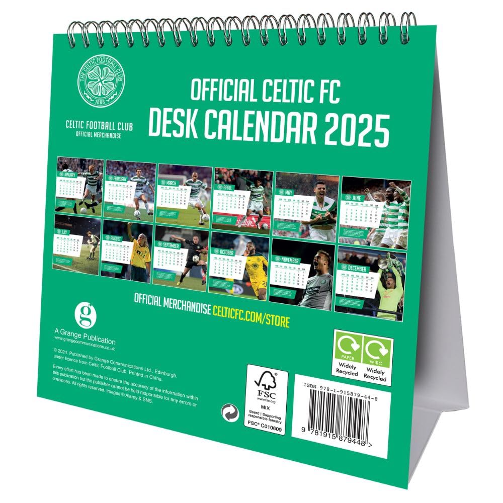 2025 Celtic FC Desktop Easel Calendar with Favorite Players
