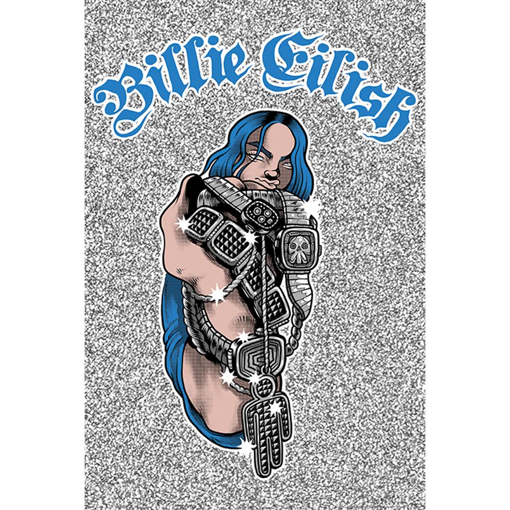 Gorgeous Glittery Billie Eilish Maxi Rolled Poster