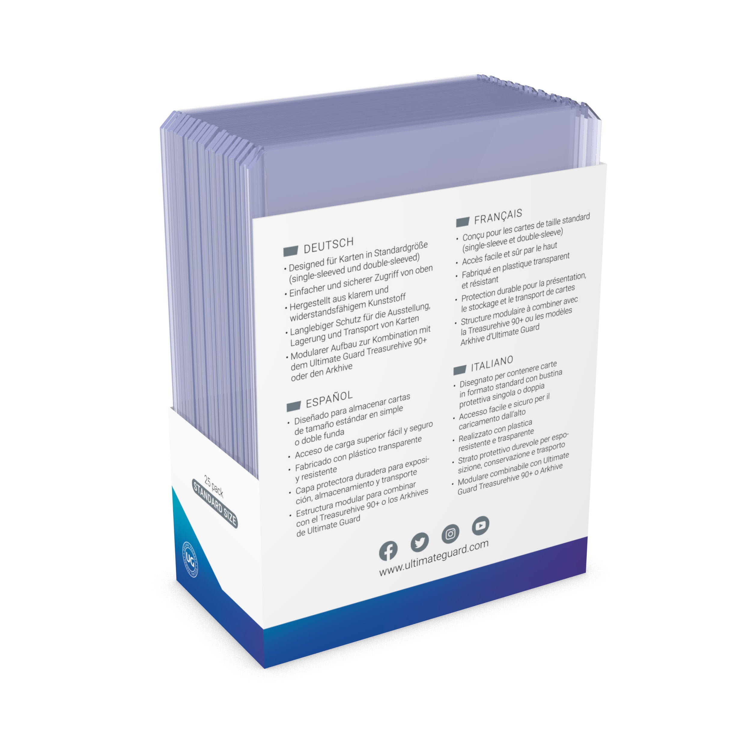 25-Pack of 35pt Clear Ultimate Guard Toploader Card Covers