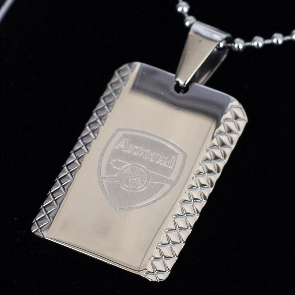 Arsenal Football Club Patterned Stainless Steel Dog Tag with Ball Chain for Pets