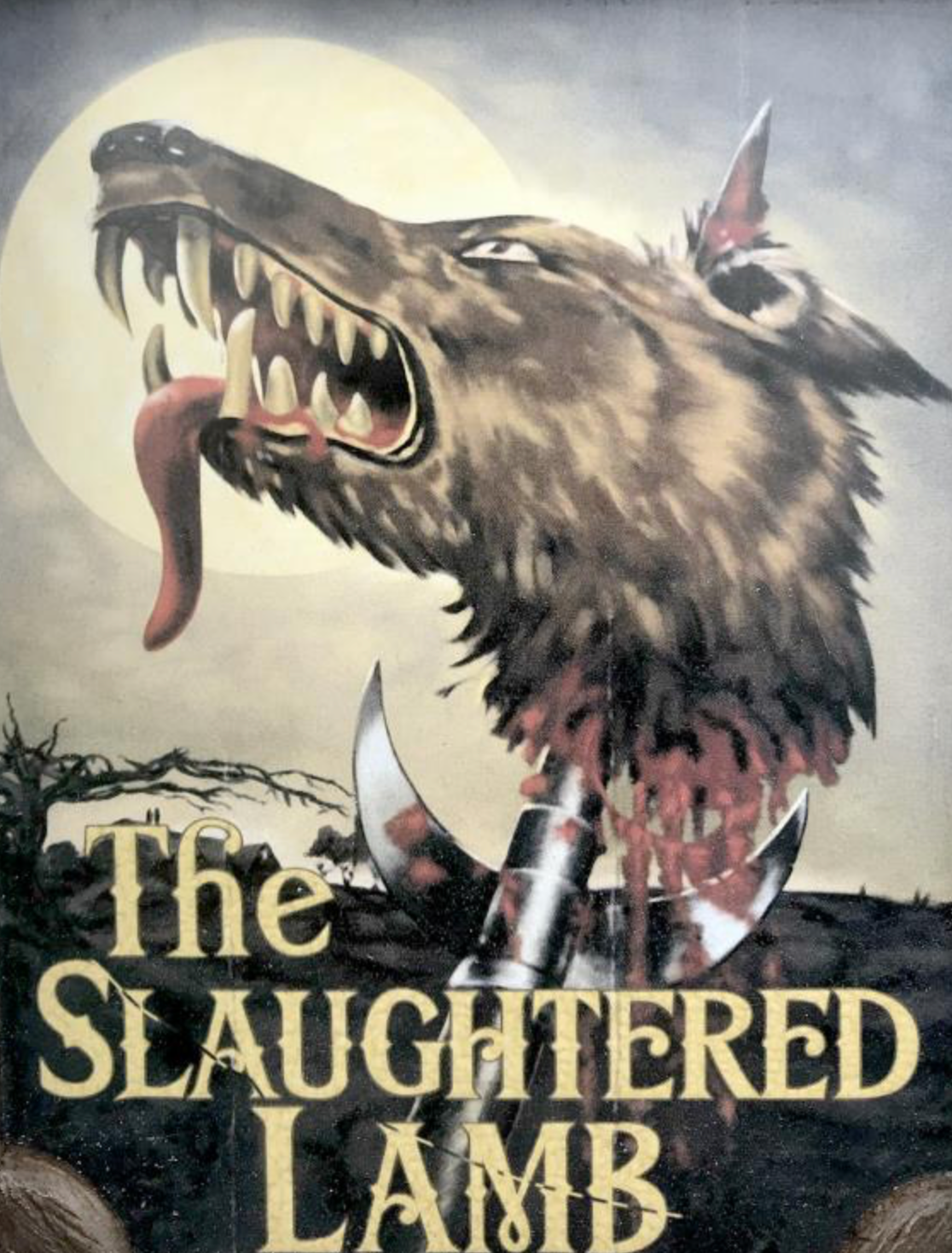 Authentic Scaled Prop Replica of The Slaughtered Lamb Pub Sign from the Movie An American Werewolf In London