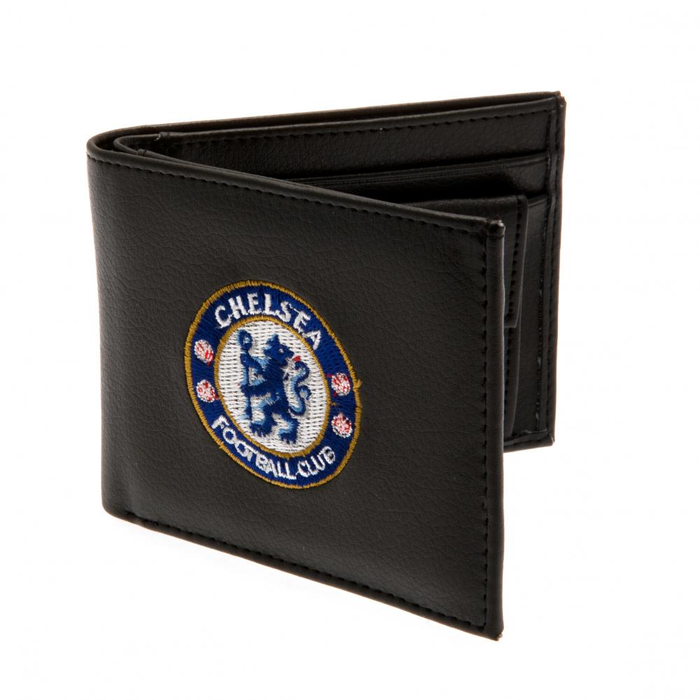 Embroidered Chelsea FC Black PU Wallet for Fans