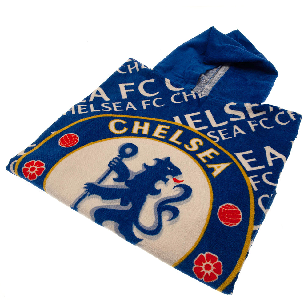 Chelsea Football Club Kids' Cotton Hooded Poncho Towel