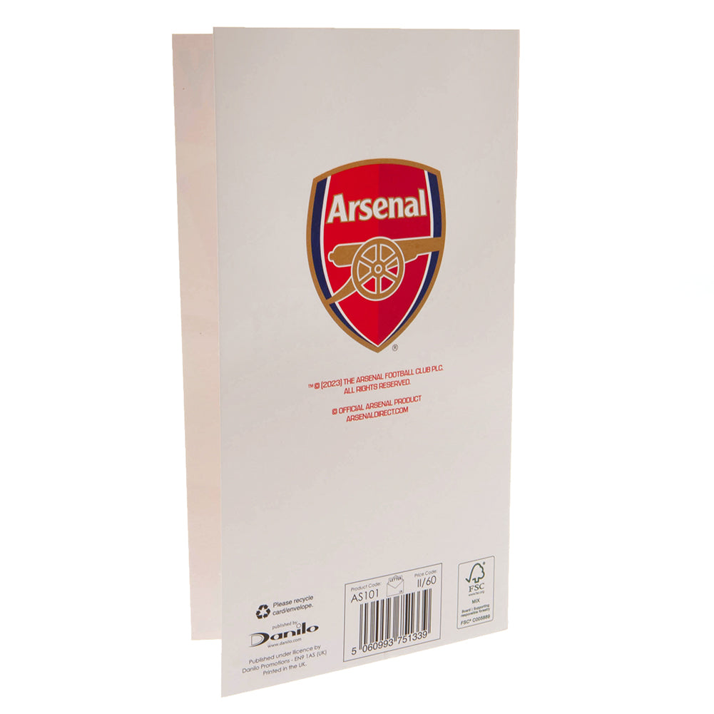 Vibrant Retro Arsenal FC Shirt Design Birthday Card