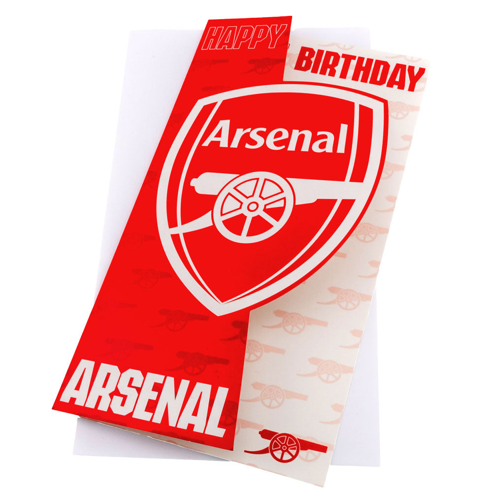 High - Quality Arsenal Football Club Crest Folding Birthday Card for Special Occasions