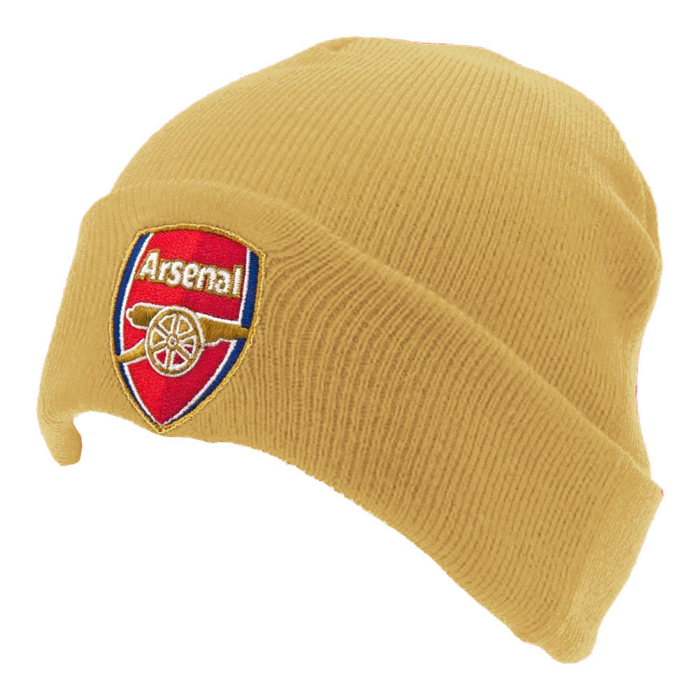 Arsenal Football Club Gold Knitted Cuff Beanie Hat