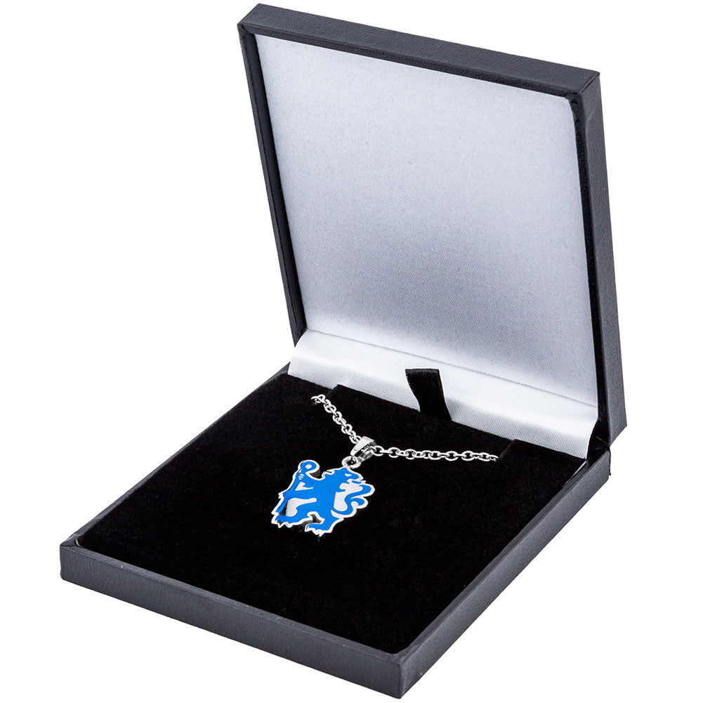 Chelsea Football Club Enamel Color Lion-Shaped Stainless Steel Pendant with Ball Chain
