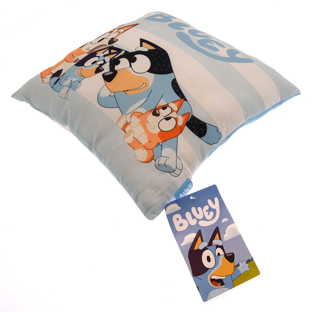 Colorful Blue and White Stripe Decorative Bluey Character Cushion