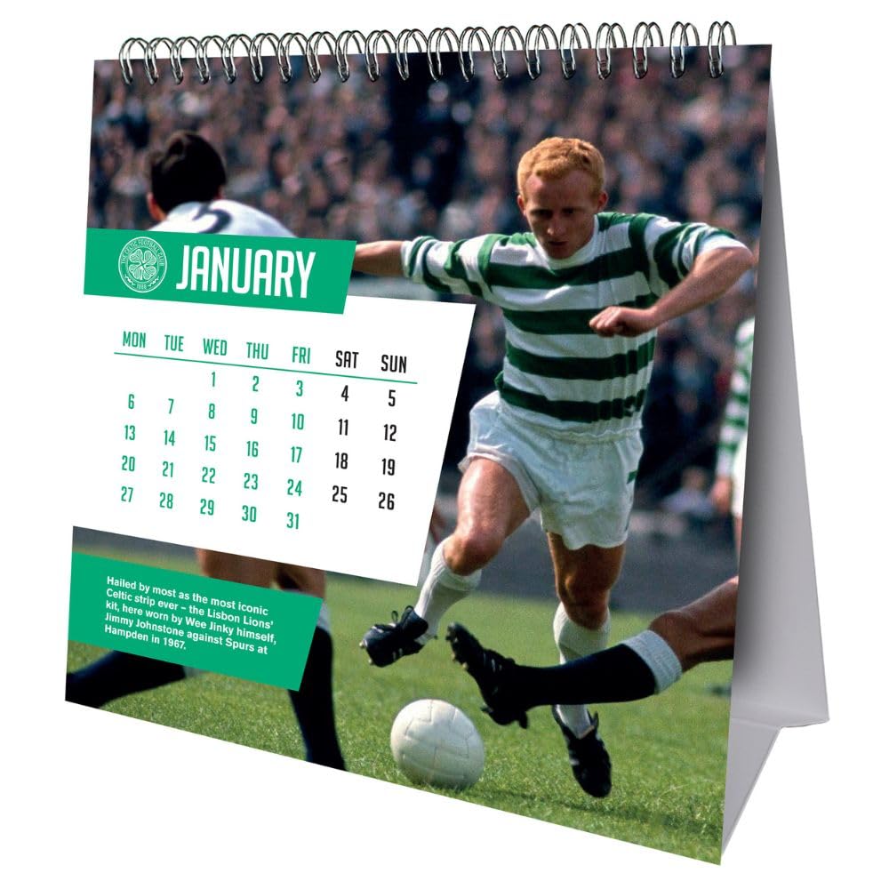 2025 Celtic FC Desktop Easel Calendar with Favorite Players