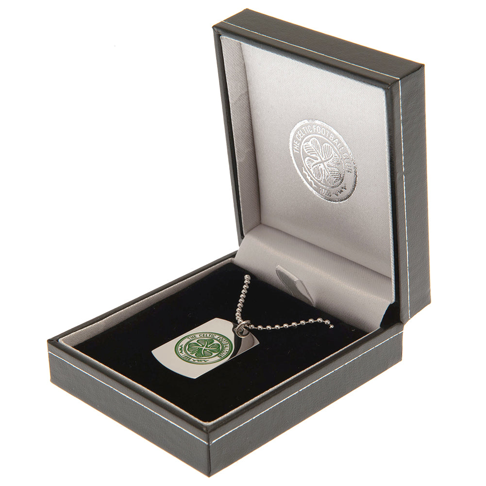 Celtic Football Club Enameled Crest Stainless Steel Dog Tag with Ball Chain for Pets