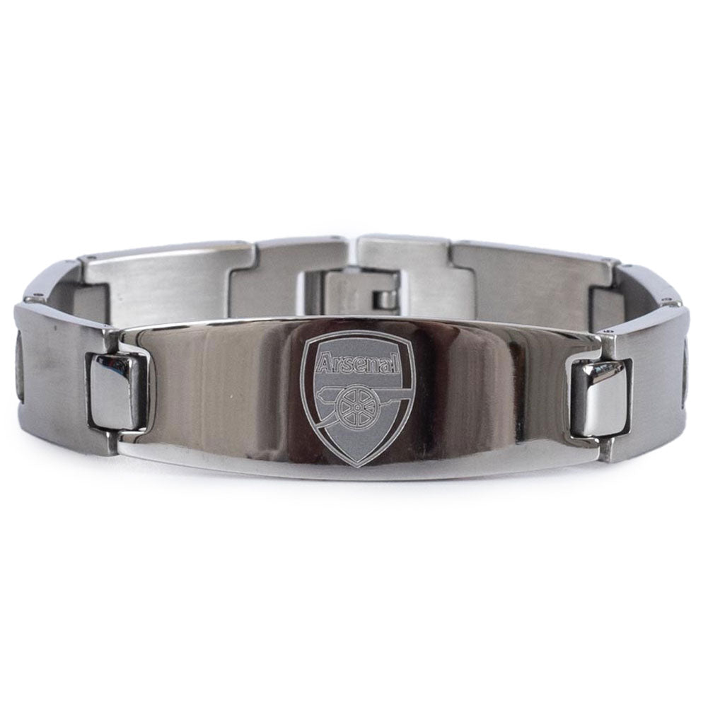 Stylish Arsenal FC Engraved Oval Plate Stainless Steel Bracelet