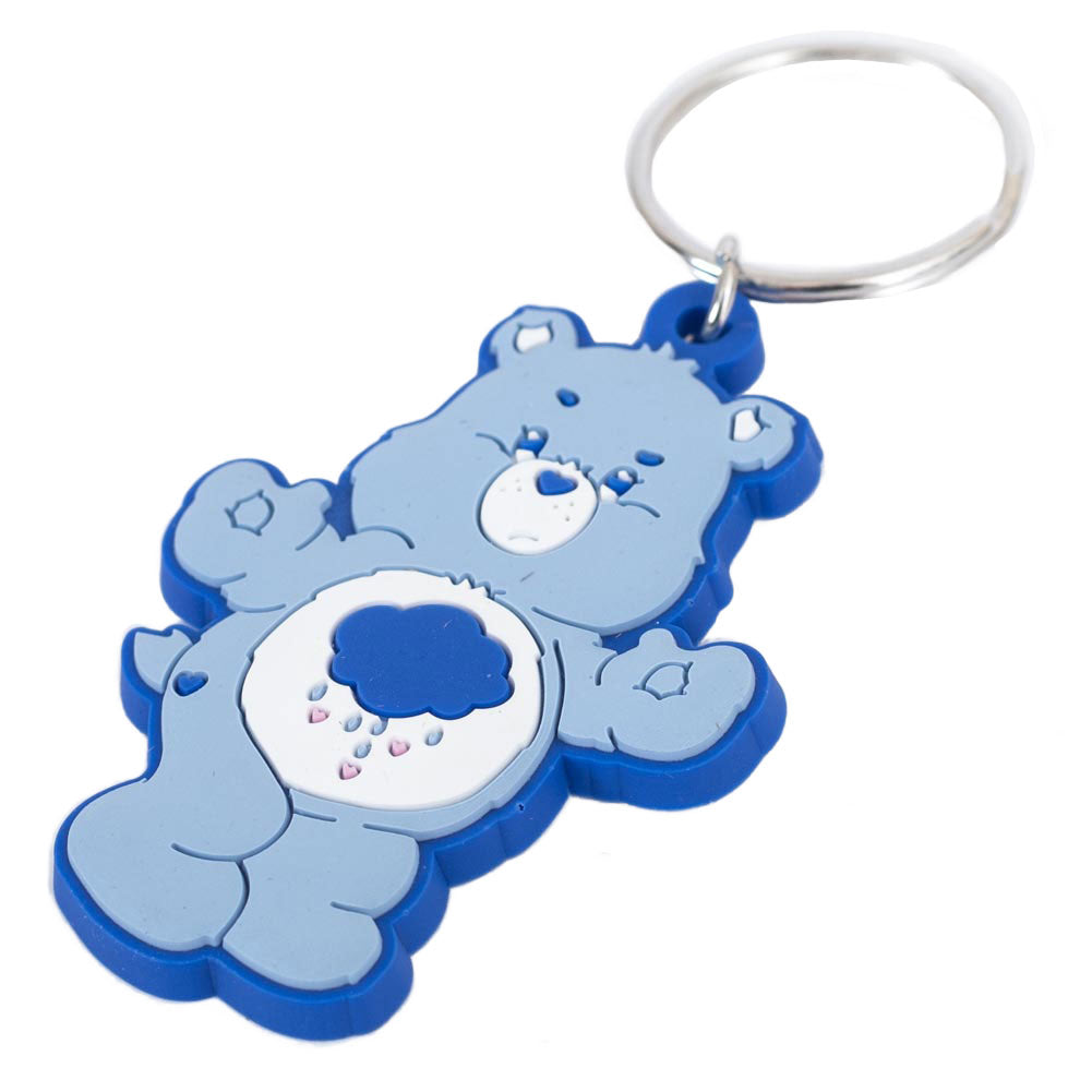 Soft and Durable Care Bears Grumpy PVC Keyring with Chain