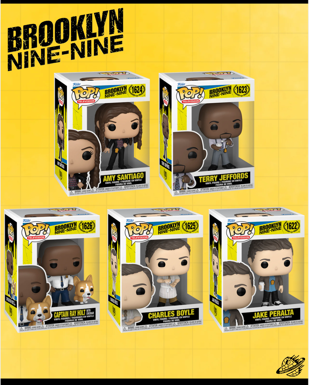 Funko POP! Vinyl Figures Collection Bundle Featuring Characters from Brooklyn Nine-Nine (Set of 5)