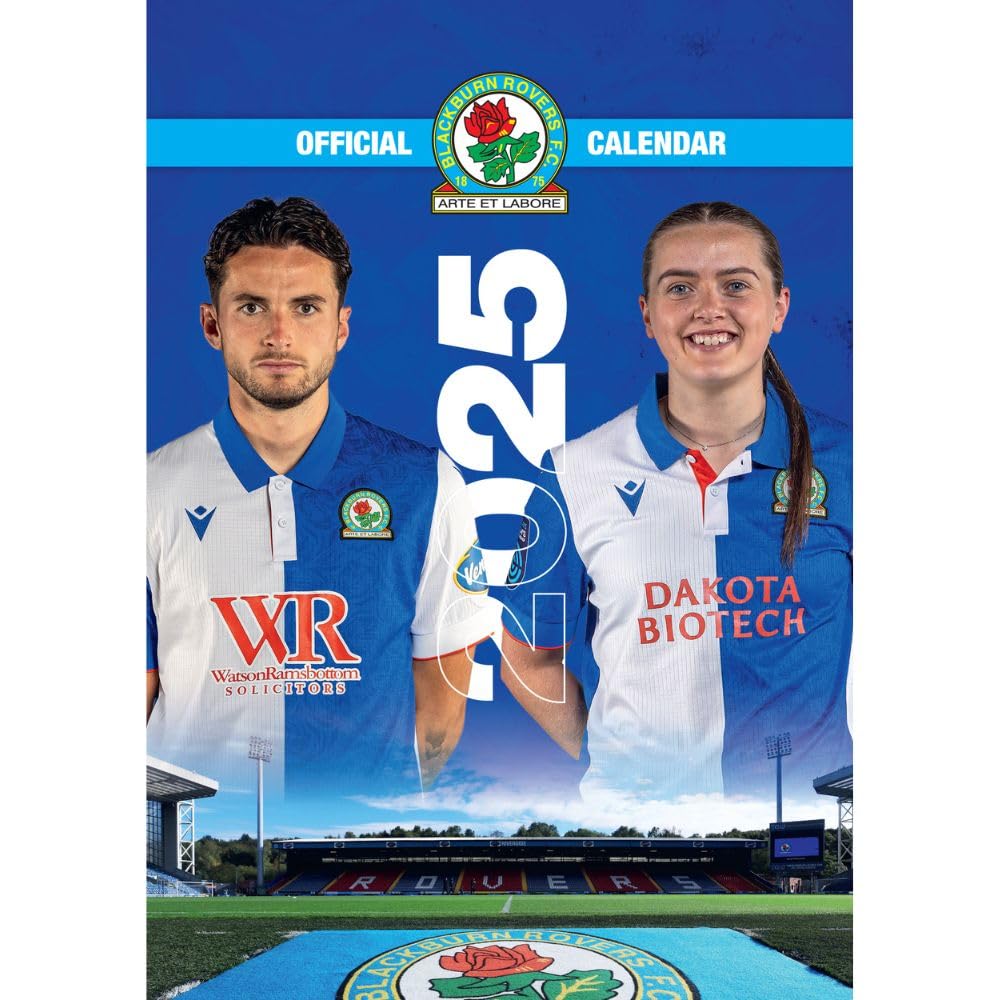 2025 A3 Wall Calendar Showcasing Blackburn Rovers FC's Top Players