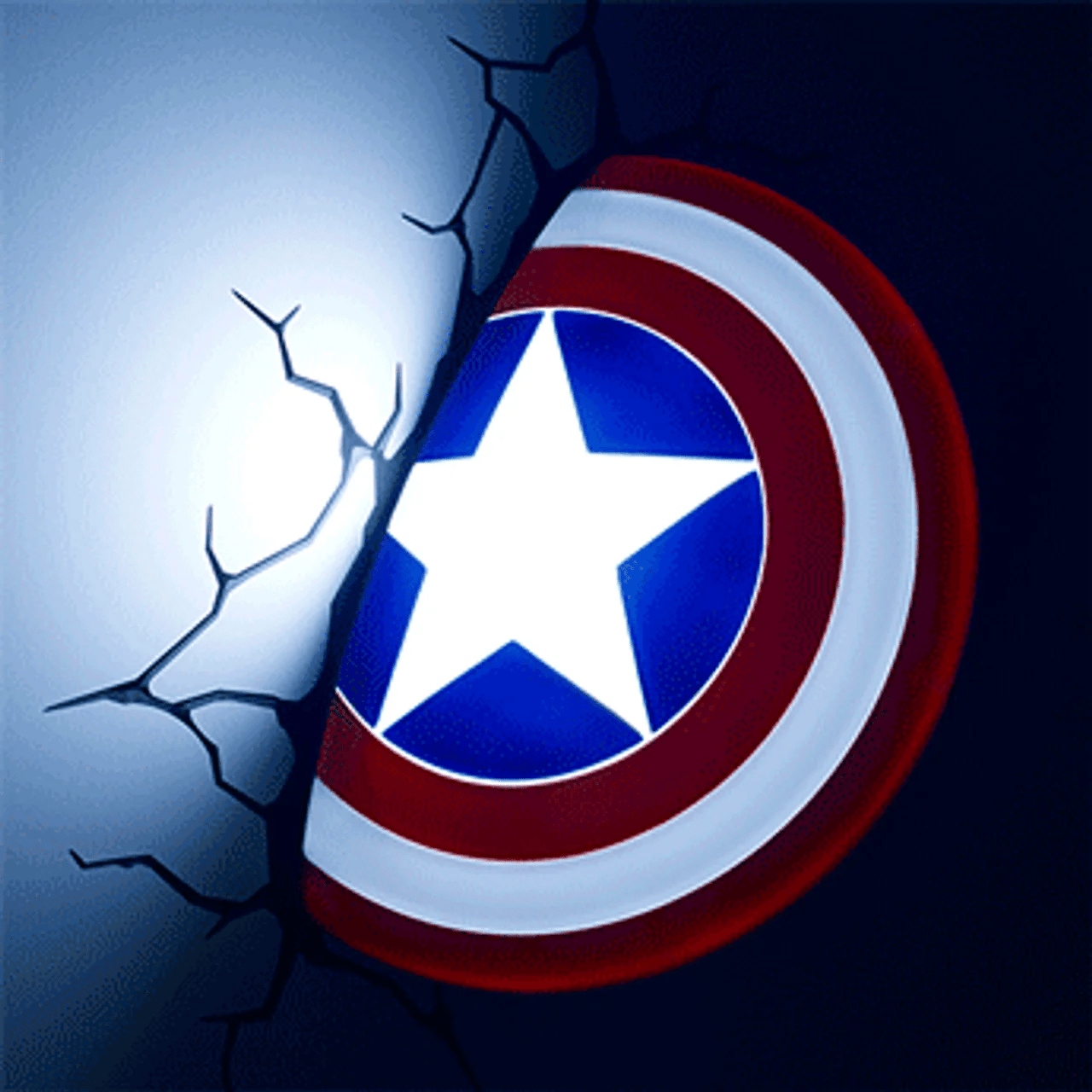 Officially Licensed 3D Deco LED Light Inspired by Captain America's Shield