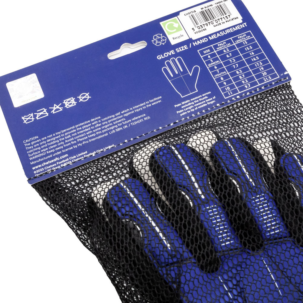 Chelsea Football Club Goalkeeper Gloves for Kids by Size