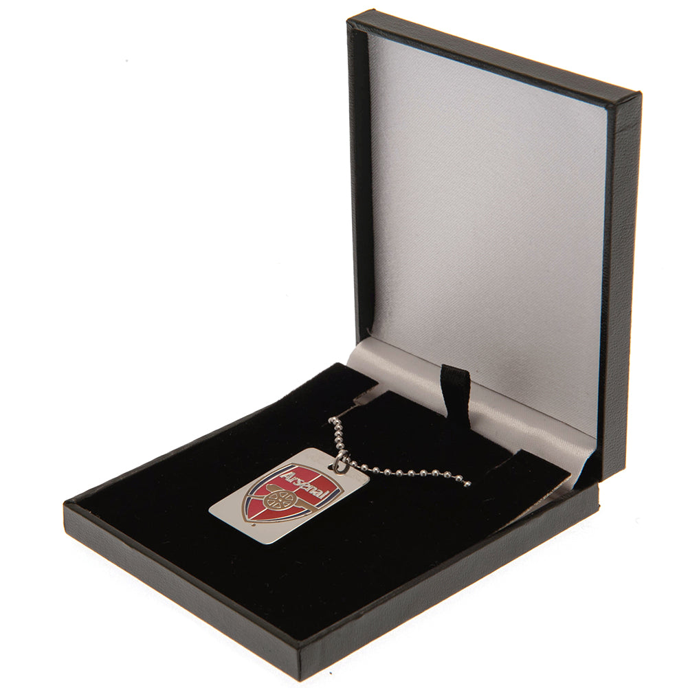 Arsenal FC Enameled Crest Stainless Steel Dog Tag with Ball Chain