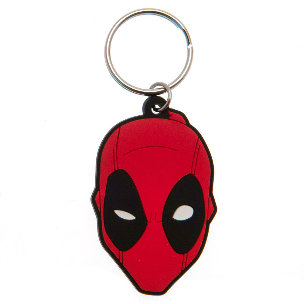 Marvel Deadpool 5mm Thick Durable PVC Keyring with Chain