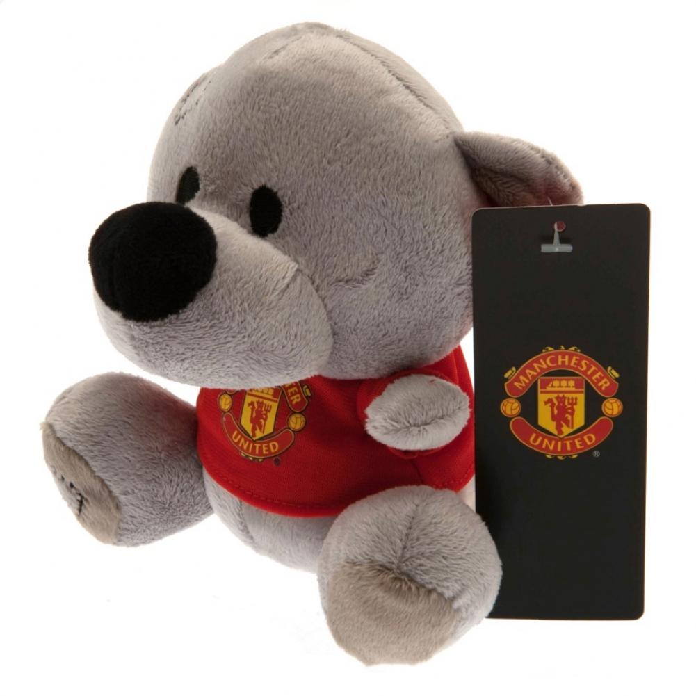 14cm Tall Grey Manchester United FC Timmy Plush Bear with Red T - shirt