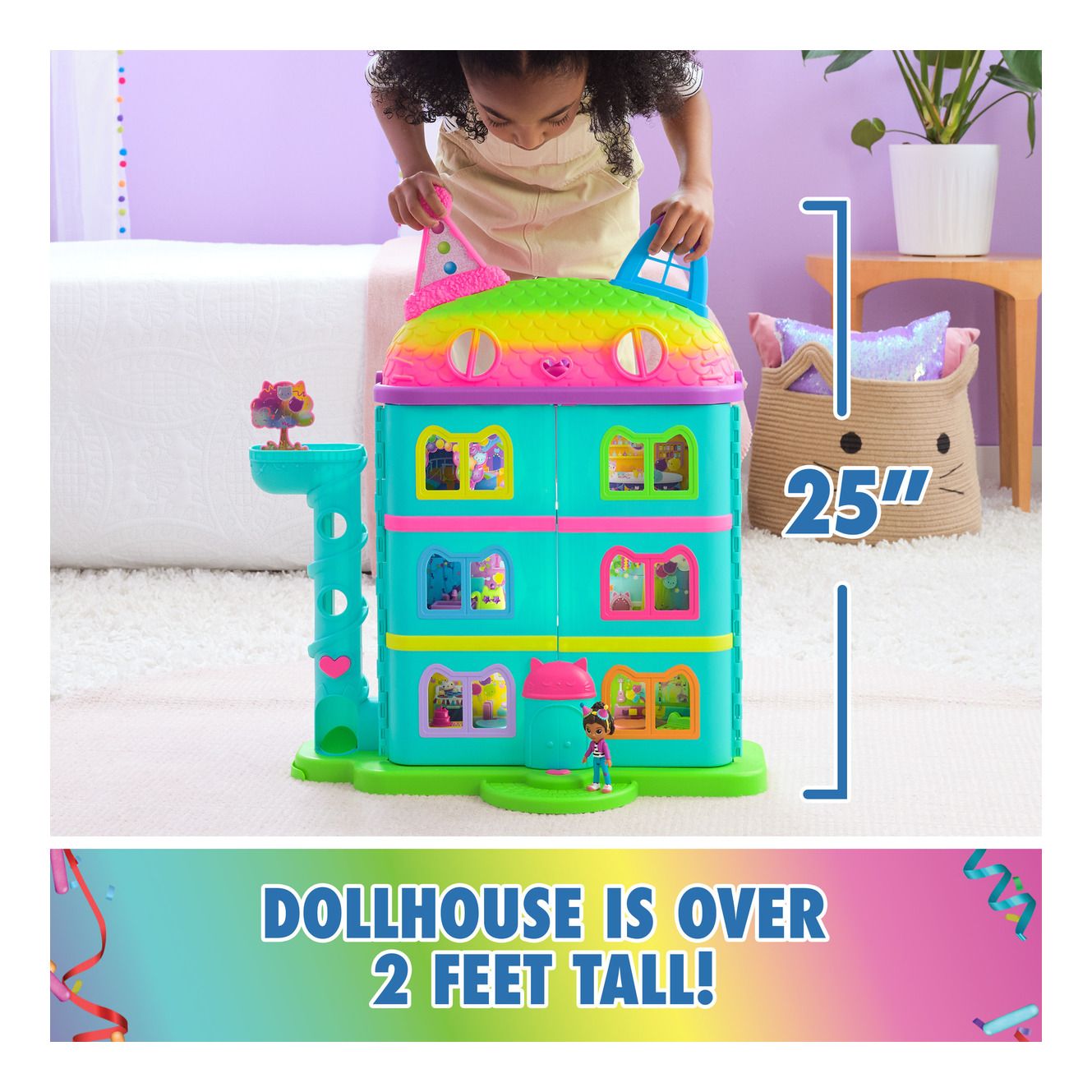 Gabby's Dollhouse 60cm Rainbow Purrfect Celebration Dollhouse Set