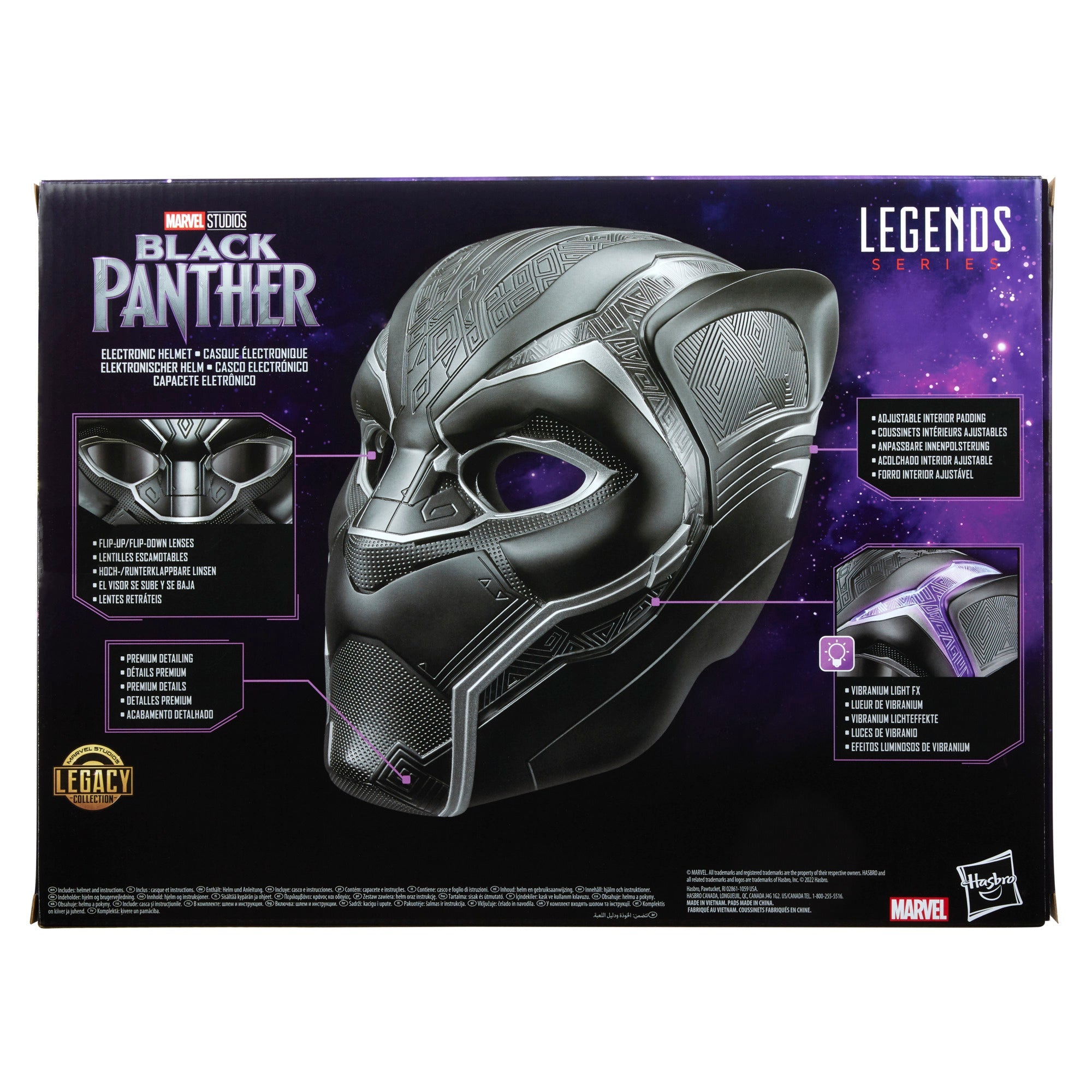 Marvel Legends Series Premium Electronic Role - Play 1:1 Scale Helmet Inspired by Black Panther