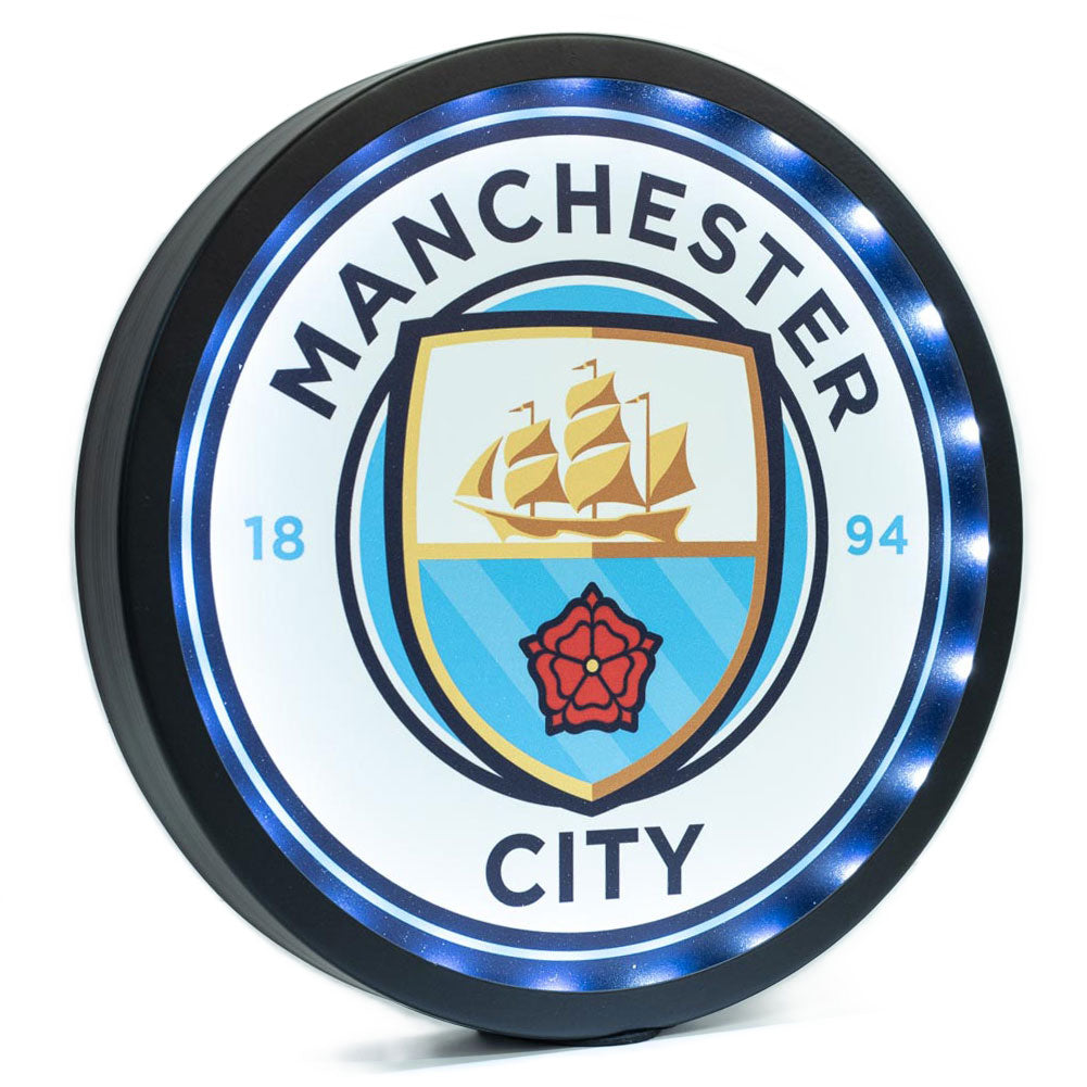 Manchester City Football Club Decorative Metal LED Logo Wall Sign for Rooms