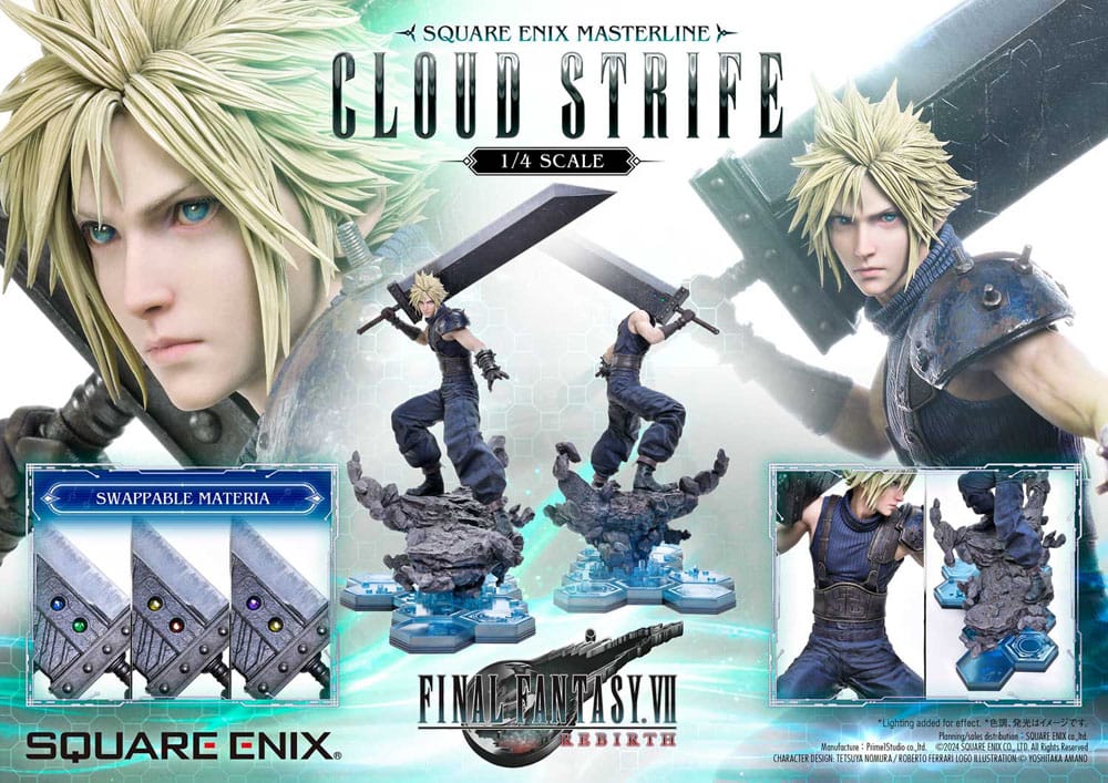Square Enix Masterline Final Fantasy VII Rebirth Highly Detailed 1/4 Scale Collectible Statue of Cloud Strife