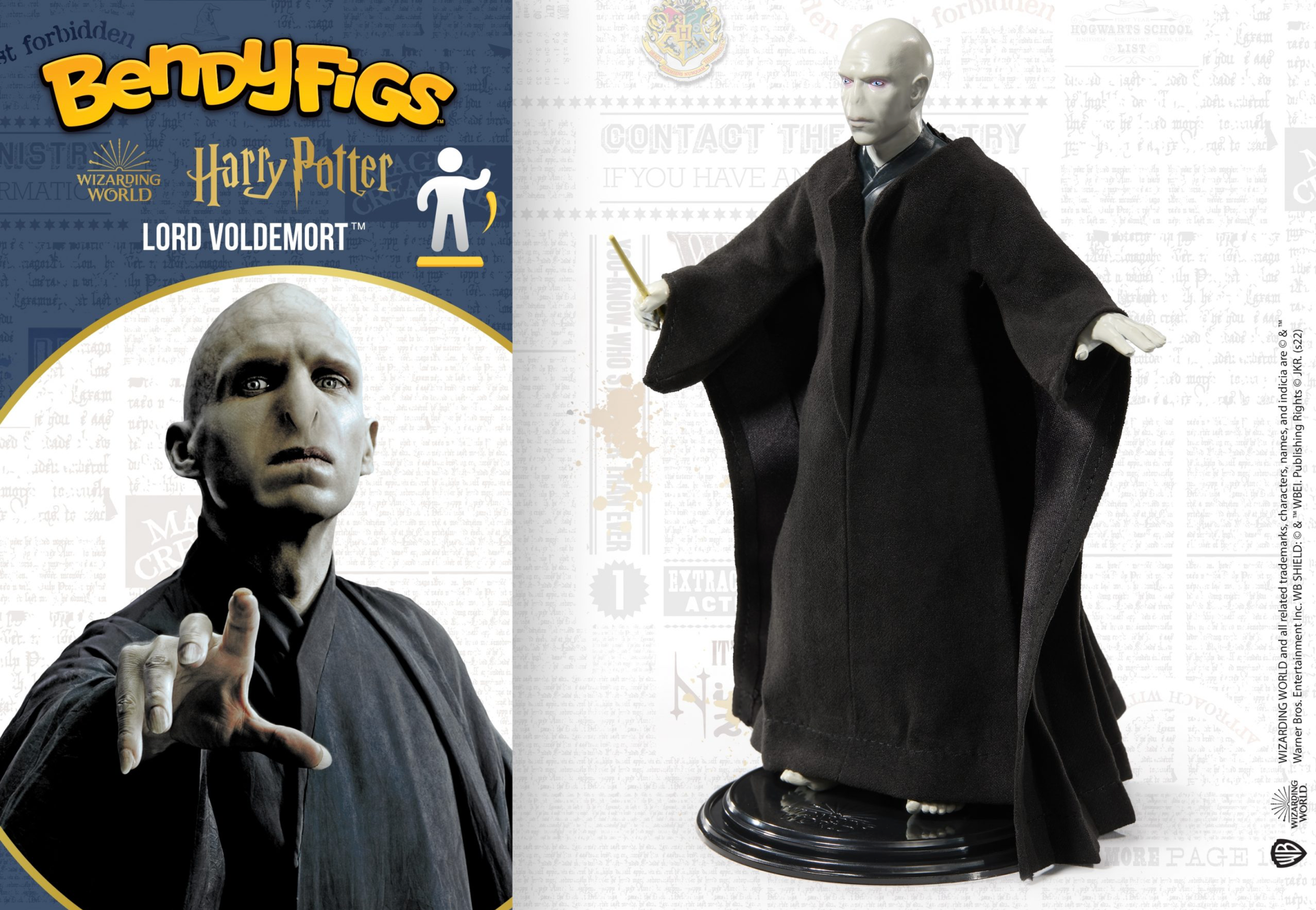 Authentic Bendable Lord Voldemort Figure from Harry Potter with Wand