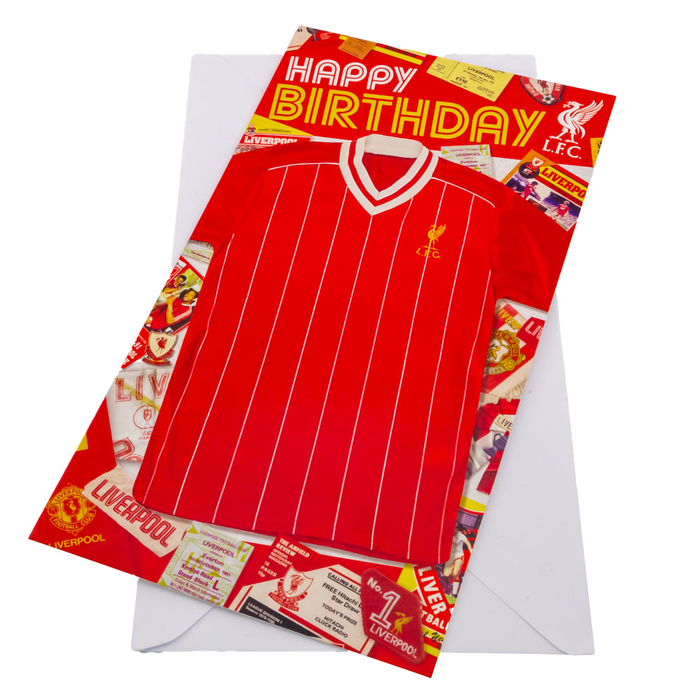 Retro Style Liverpool FC Shirt Design Birthday Card