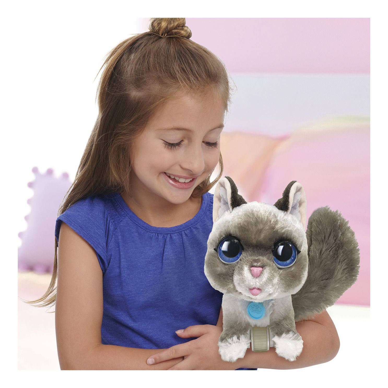 FurReal Interactive Wagging Kitty Toy - Gray and White Ragdoll Style