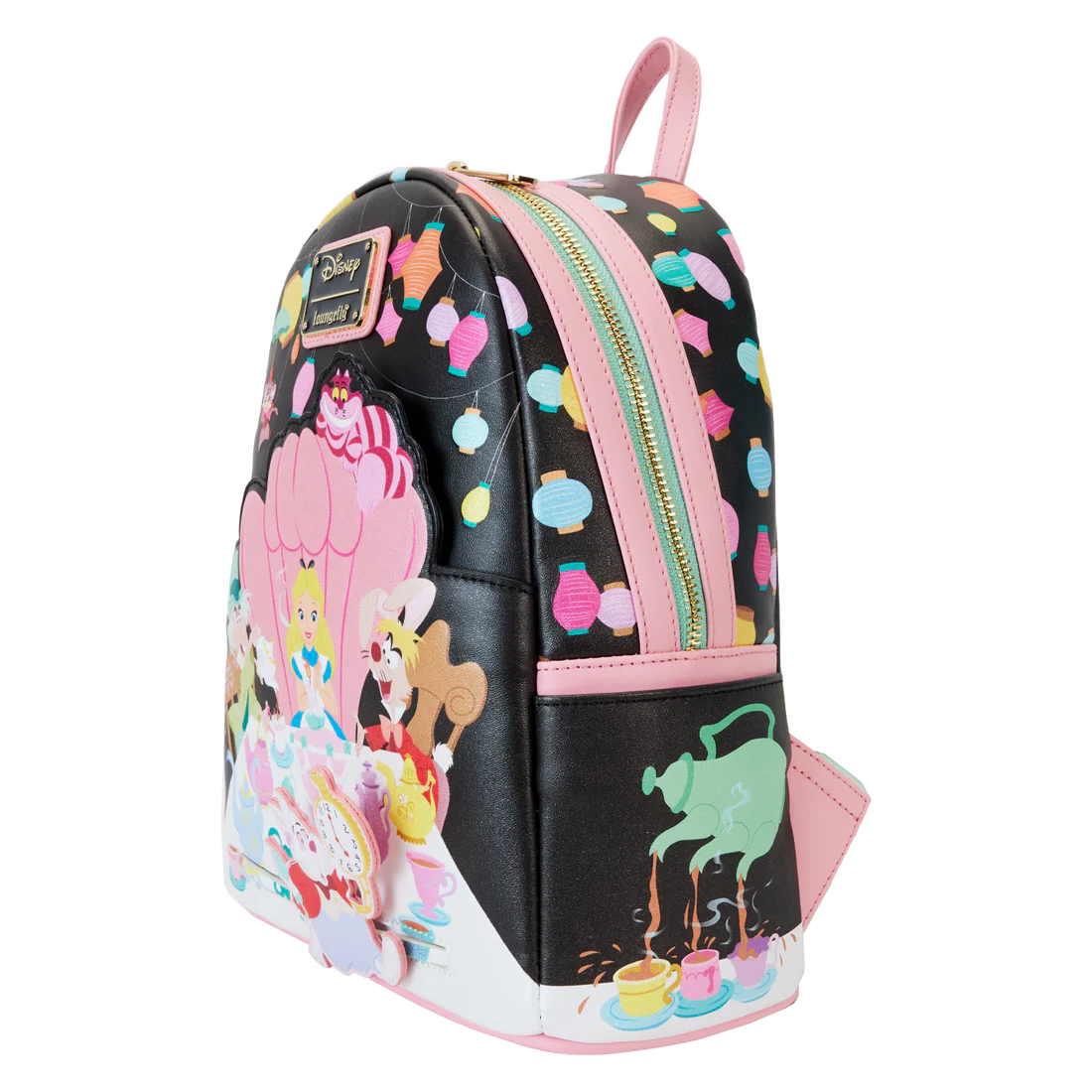 Loungefly Branded Disney Themed Alice In Wonderland Unbirthday Celebration Mini Backpack for Disney Fans
