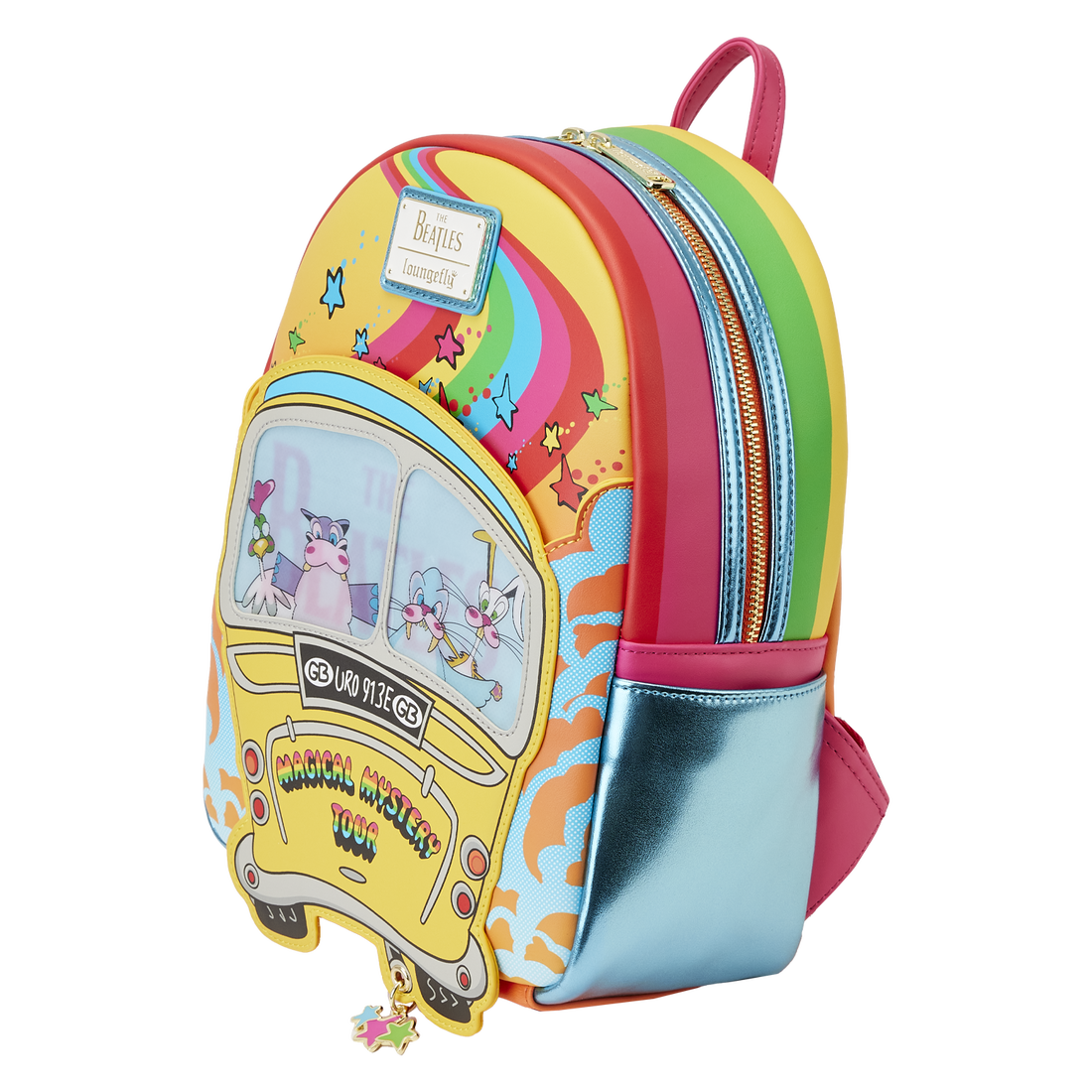 Loungefly Vegan Leather The Beatles Magical Mystery Tour Bus Mini Backpack