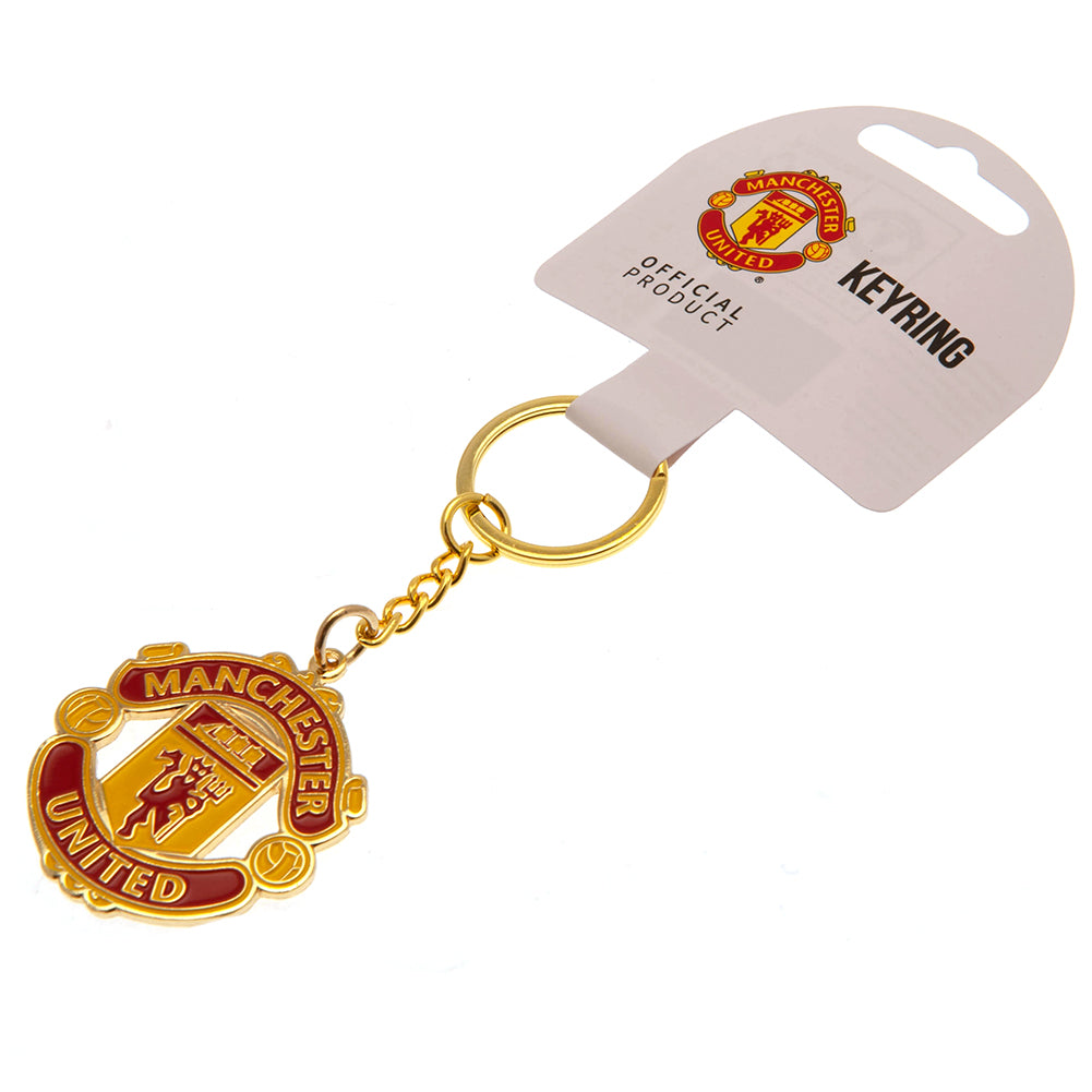 Stylish Manchester United FC Gold - Finished Metal Crest Keyring