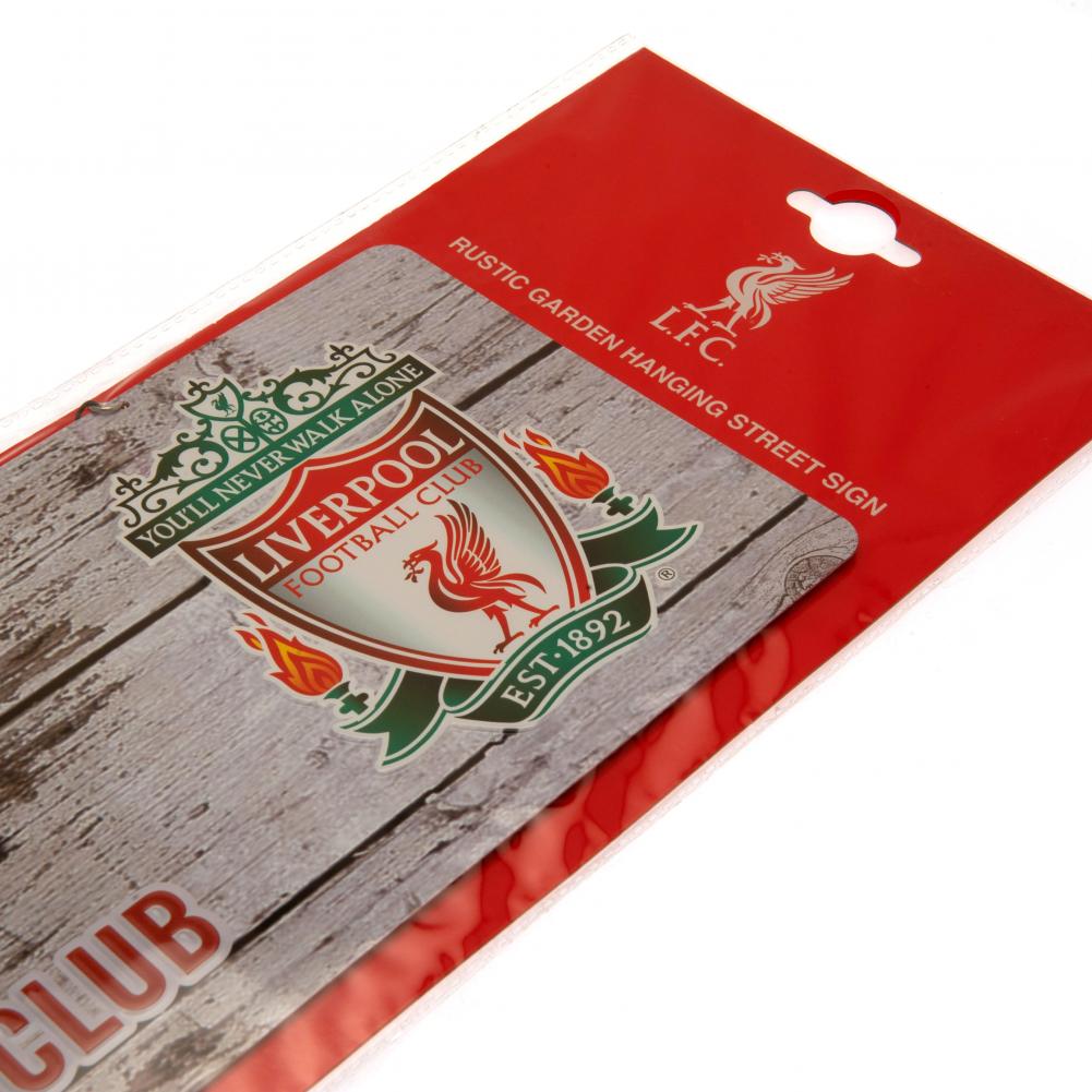 Liverpool FC Vintage-style Metal Hanging Garden Sign with Club Crest