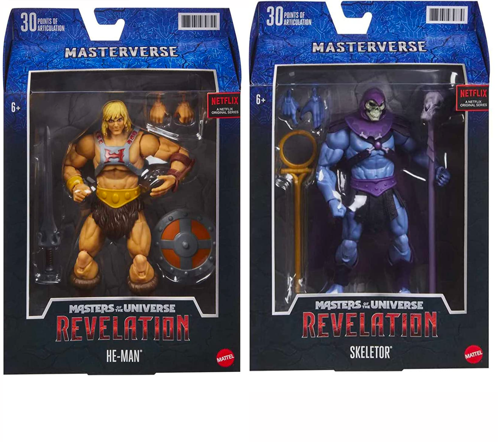 Masters of the Universe Masterverse Revelation Action Figure Bundle Featuring He-Man and Skeletor