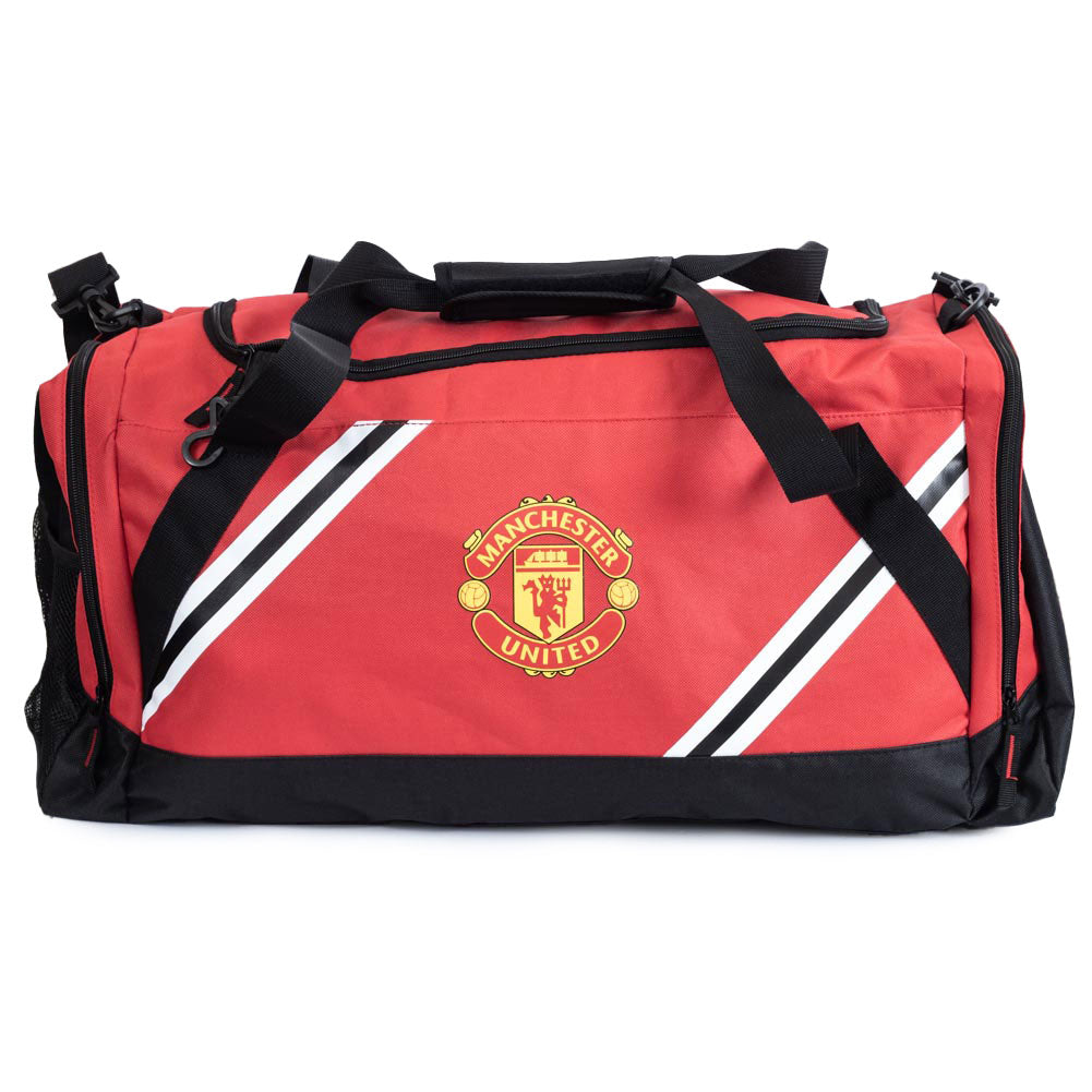 Manchester United Football Club Core Striped Sports Holdall Bag