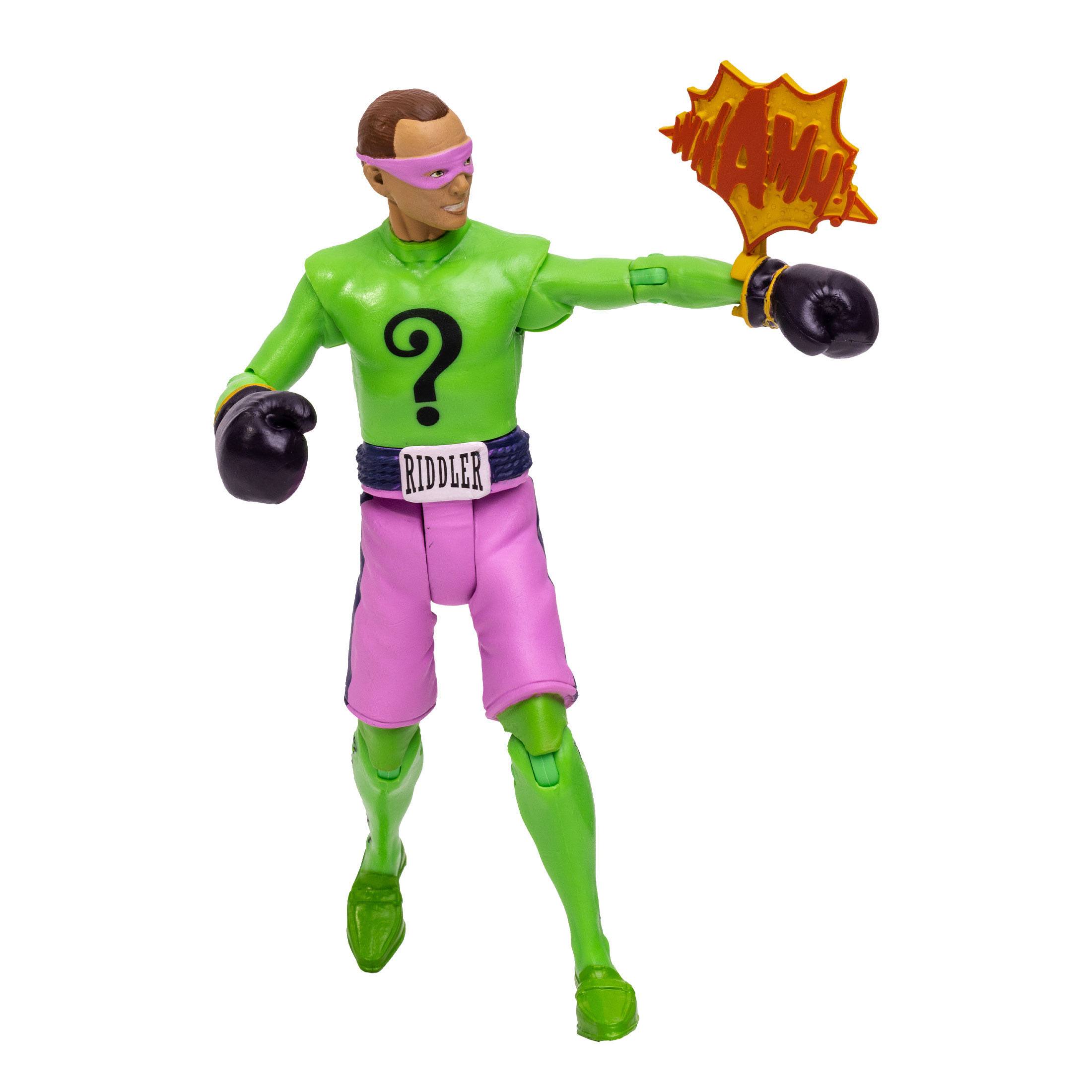 McFarlane DC Retro Collectible - 1960s Batman TV Show Inspired Riddler Boxing Action Figure for Posing and Play