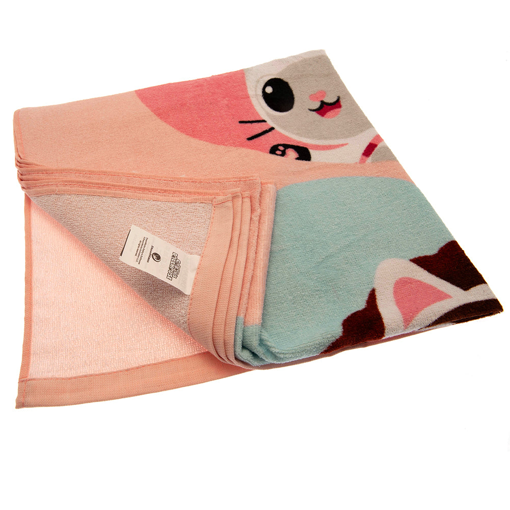 Large and Soft Gabby's Dollhouse Pink Velour Cotton Beach Towel