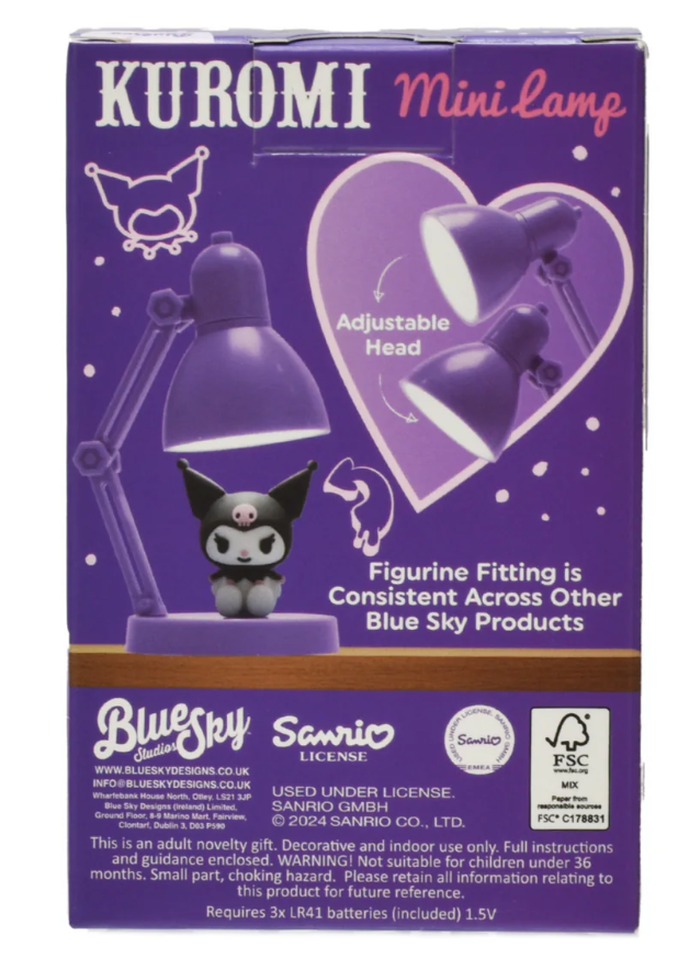 Sanrio Hello Kitty & Friends Kuromi Themed Compact LED Mini Desk Lamp