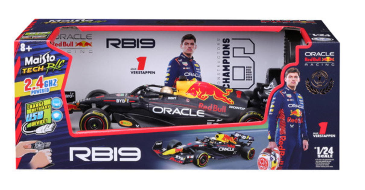 Formula 1 Premium Official Remote - Controlled Scale Model Car: Red Bull Racing RB19 Driven by Max Verstappen in 2023 Season, 1:24 Scale