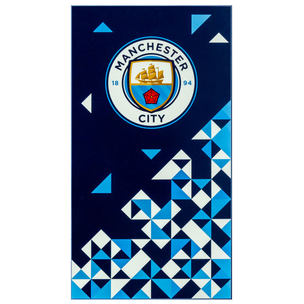 Large and Soft 100% Cotton Velour Manchester City FC Beach Towel
