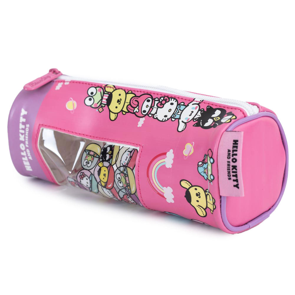 Adorable Hello Kitty Cylindrical Zipped Pencil Case for Stationery Storage